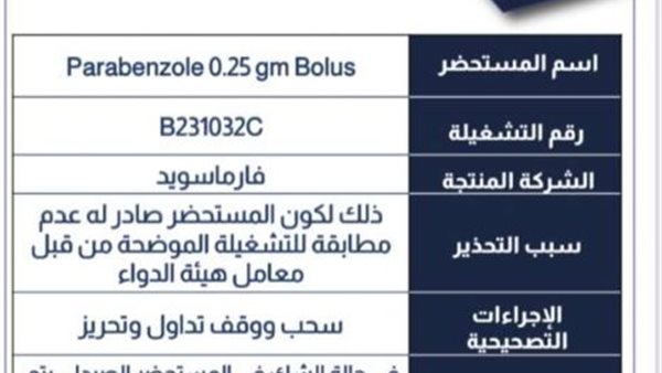 سحب عقار Parabenzole